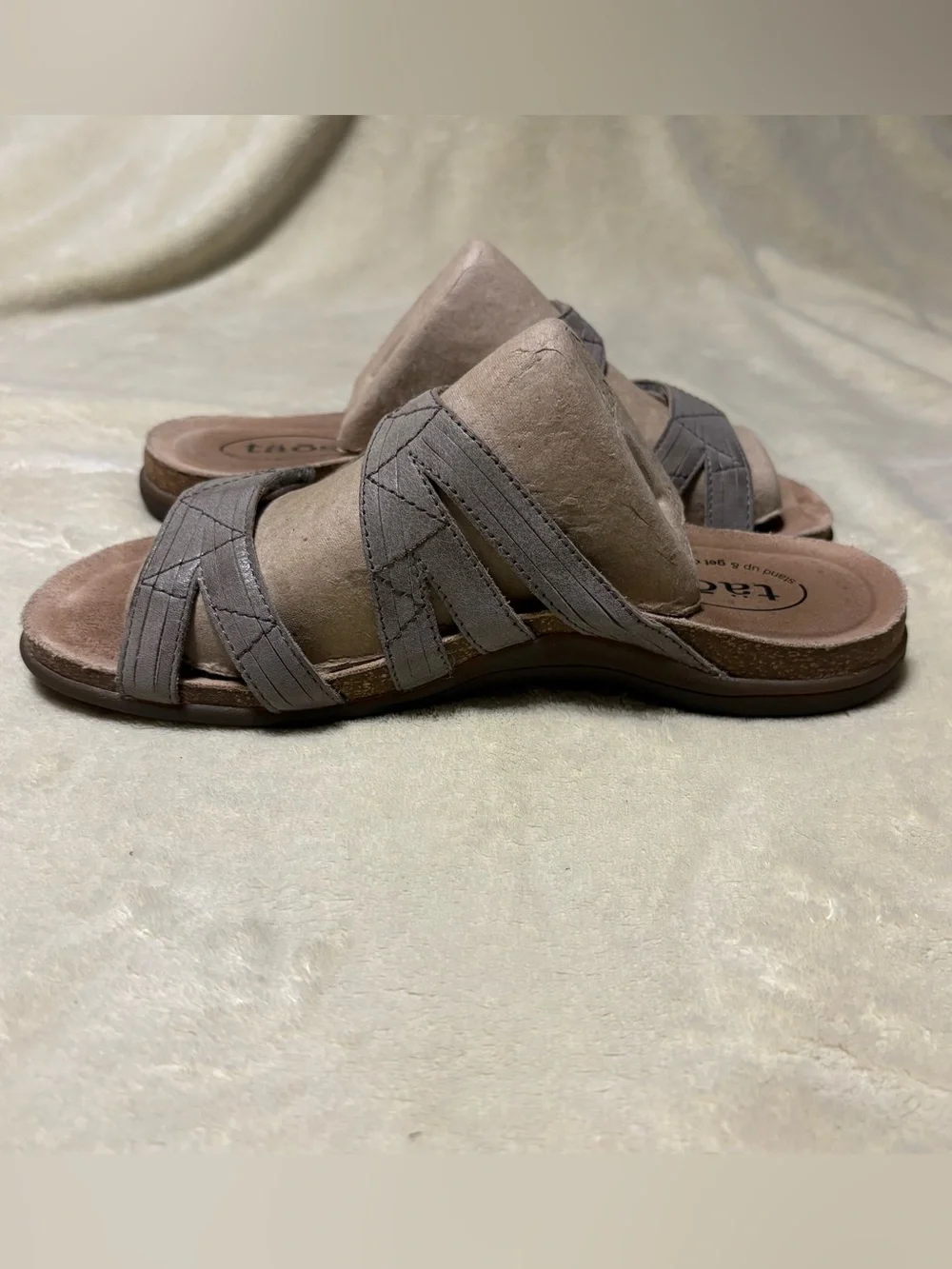 Taos Footwear Taupe Strappy Comfort Sandals